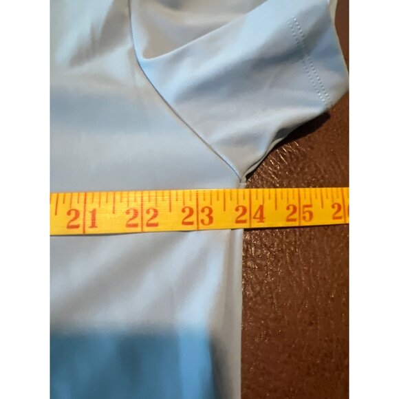 HALARA NWT Softly zero Airy Polo Drawstring Hem Cropped Womens Light Blue XL - Picture 4 of 6